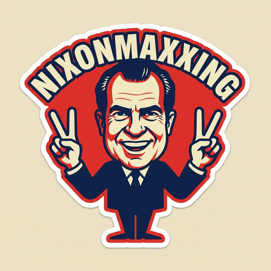 Nixonmaxxing peace signs die-cut sticker