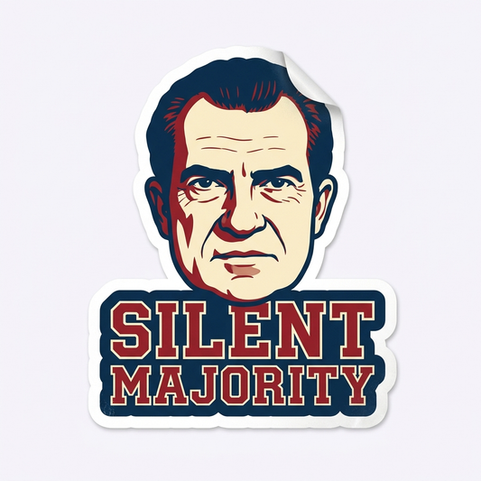 Silent Majority Nixon die-cut sticker