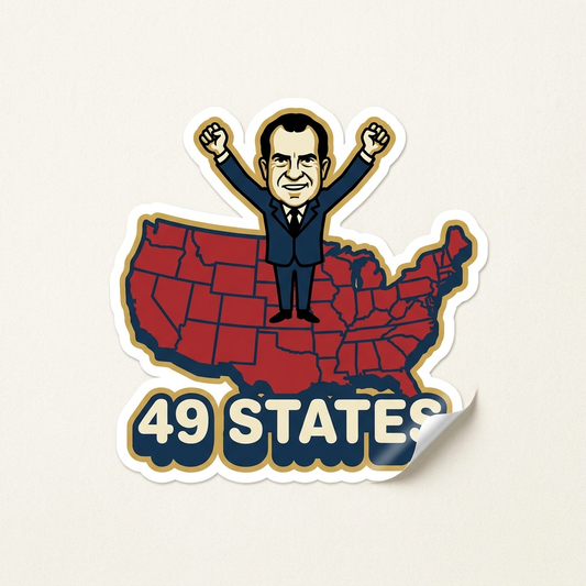 49 States landslide Nixon die-cut sticker