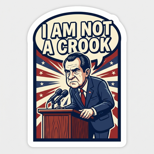 I Am Not A Crook Nixon die-cut sticker