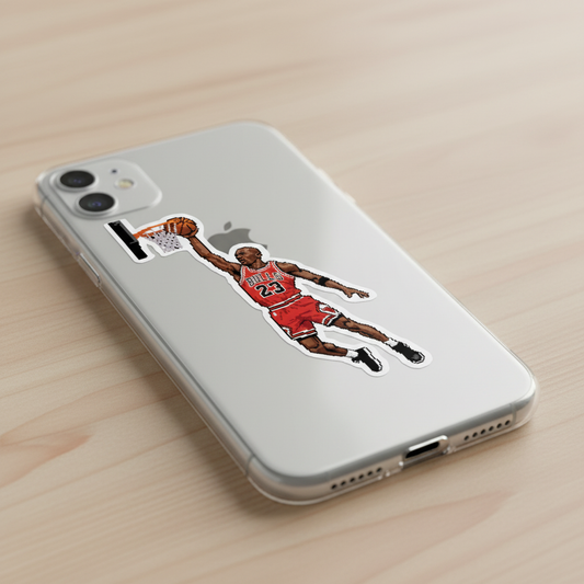 Retro 8-Bit Basketball Legend Dunk Sticker | Pixel Art #23 Chicago Sports Decal