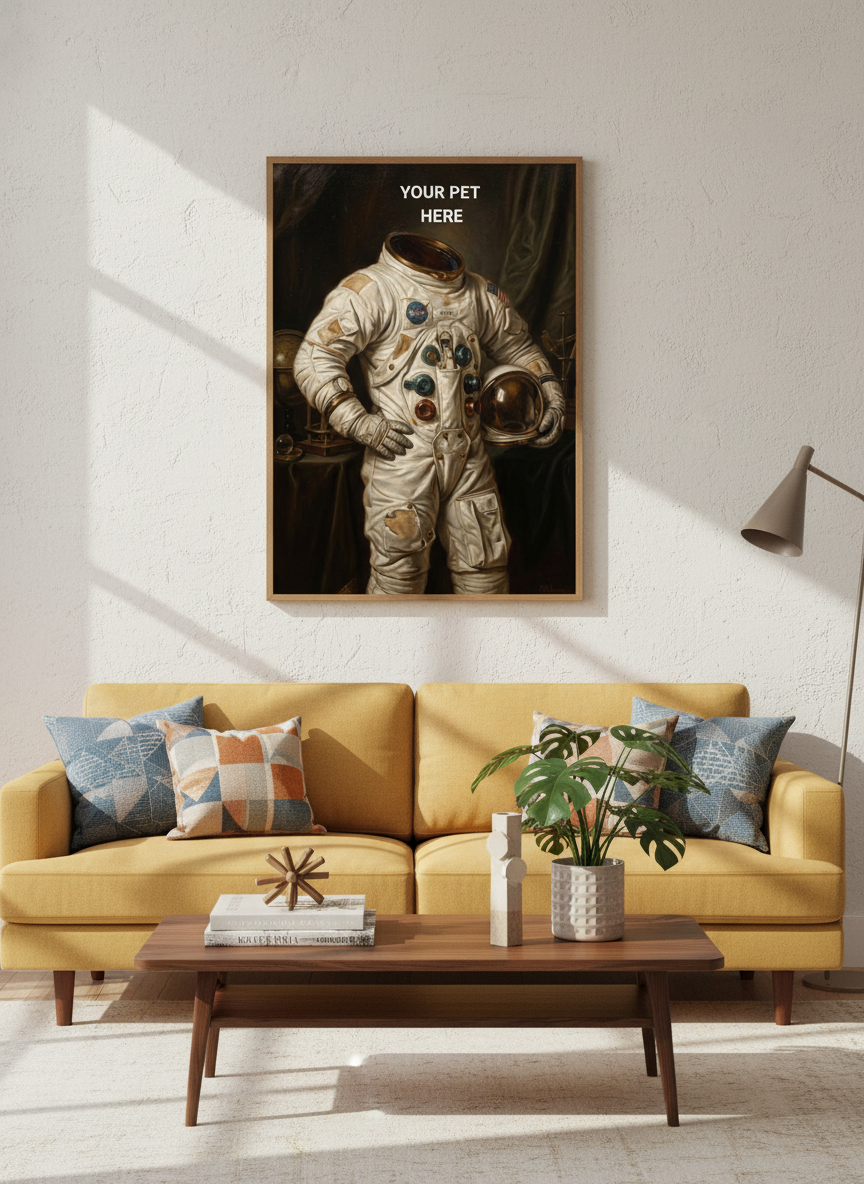 The Astronaut | Custom Pet Portrait (Framed Gallery Print)
