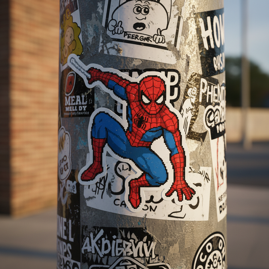 Retro Pixel Wall-Crawler Sticker
