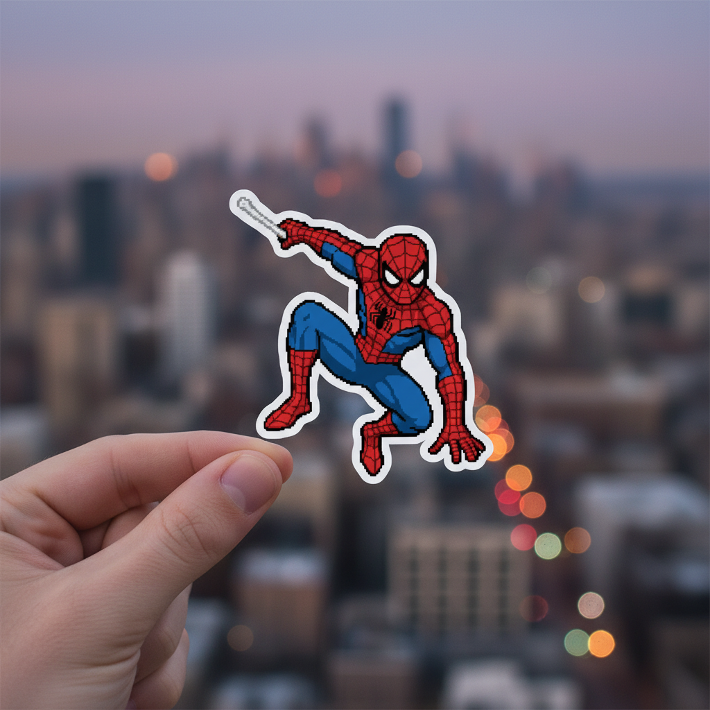 Retro Pixel Wall-Crawler Sticker