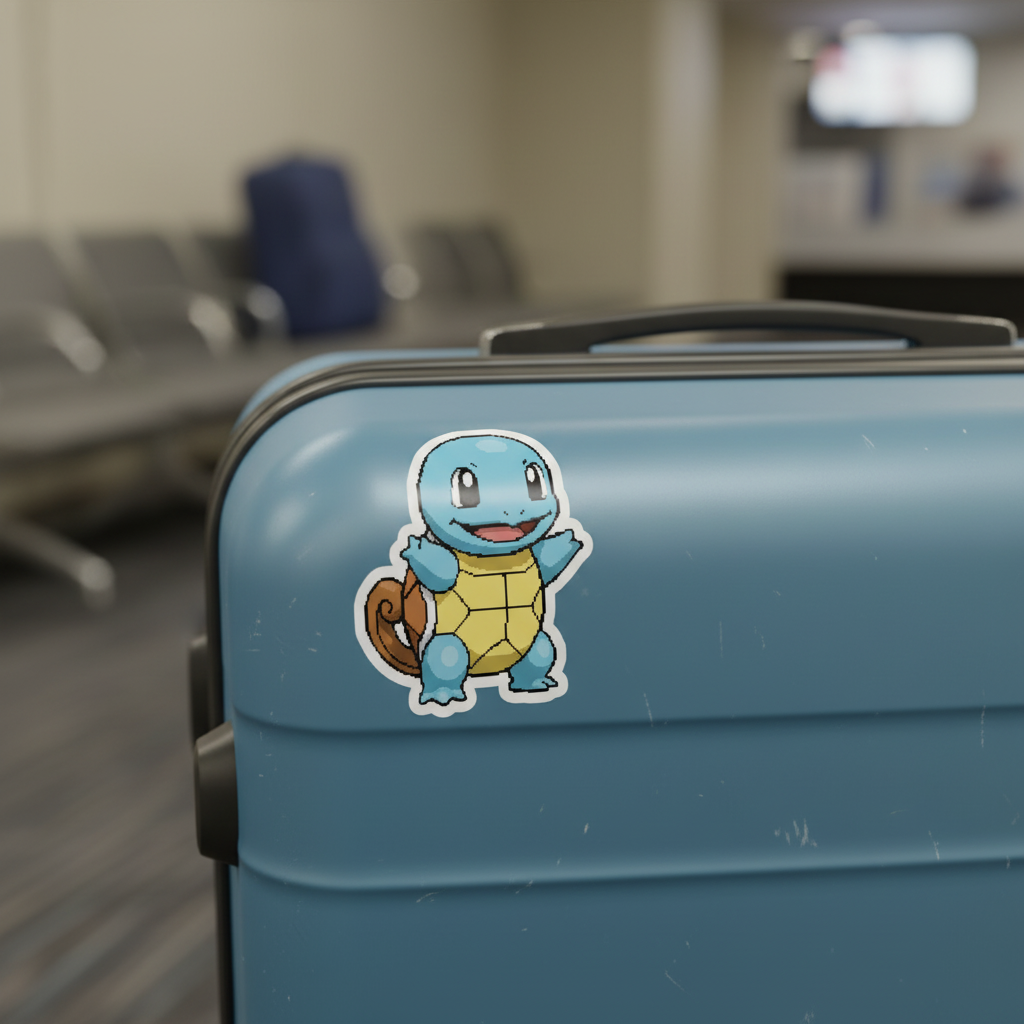 Cute Blue Pixel Art Turtle Sticker, Happy Cartoon Amphibian Decal, Kawaii Gaming Character Kiss-Cut Vinyl